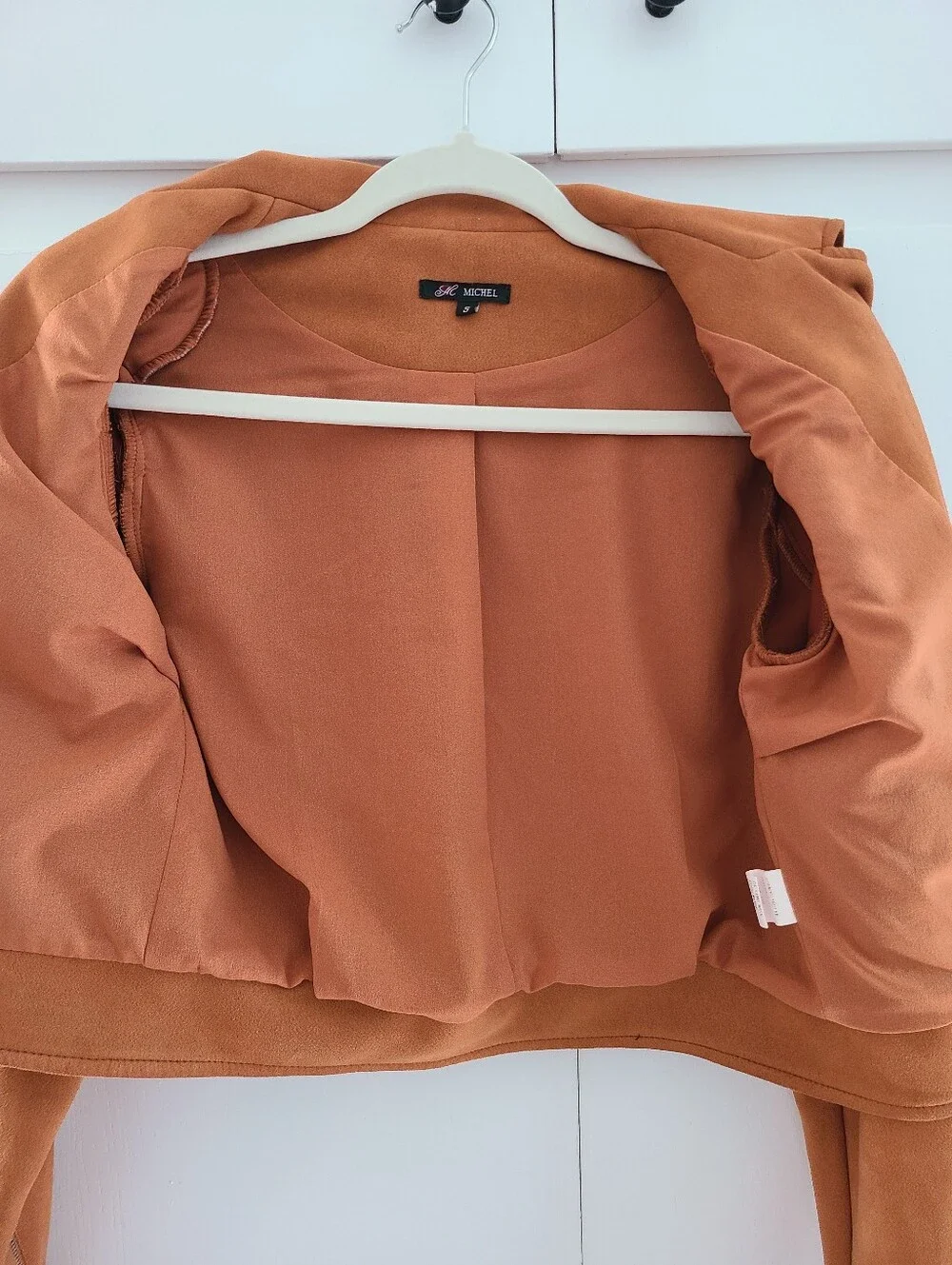 Michel Faux Suede Moto Jacket in Rust Orange - Women